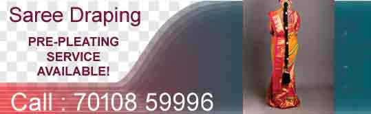Saree Draping Services - Pre Pleating Service @ Chennai - Call : 7010859996